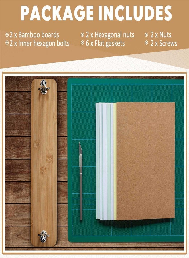 DoubleFill مجموعة DoubleFill المكونة من مكبس كتب خشبي وخيزراني، أداة تجليد كتب محمولة، لوازم تجليد الكتب، مكبس كتب لتجليد الكتب التي تصنعها بنفسك (15 بوصة) - Image 3